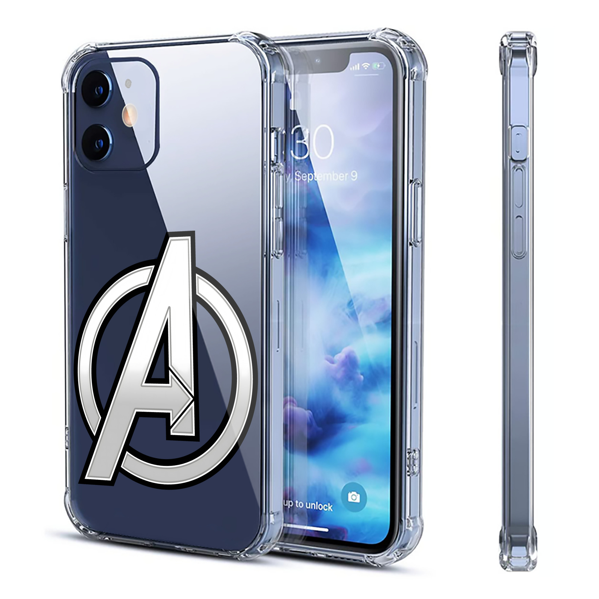 （画像用） アベンジャーズ The Avengers 【iPhone 12シリーズ対応】透明スマホケース（クリアソフトケース）
